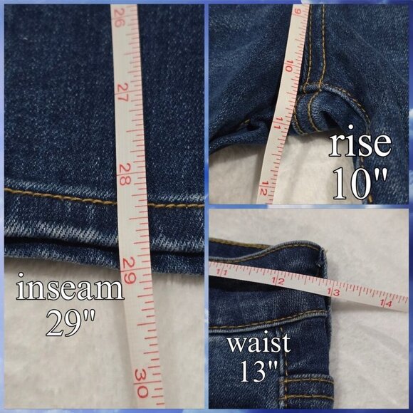 Nature Denim ✦ Distressed Skinny Jeans ✦ Mid-Rise Dark Wash Ripped Details Sz 25 - Picture 9 of 14